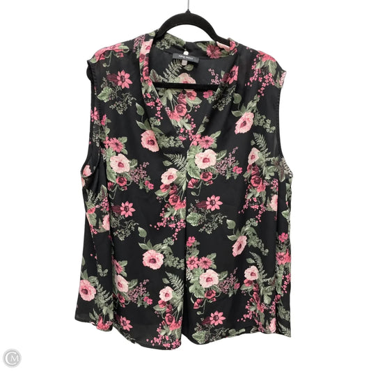 Top Sleeveless By Nine West Apparel In Floral Print, Size: 3x