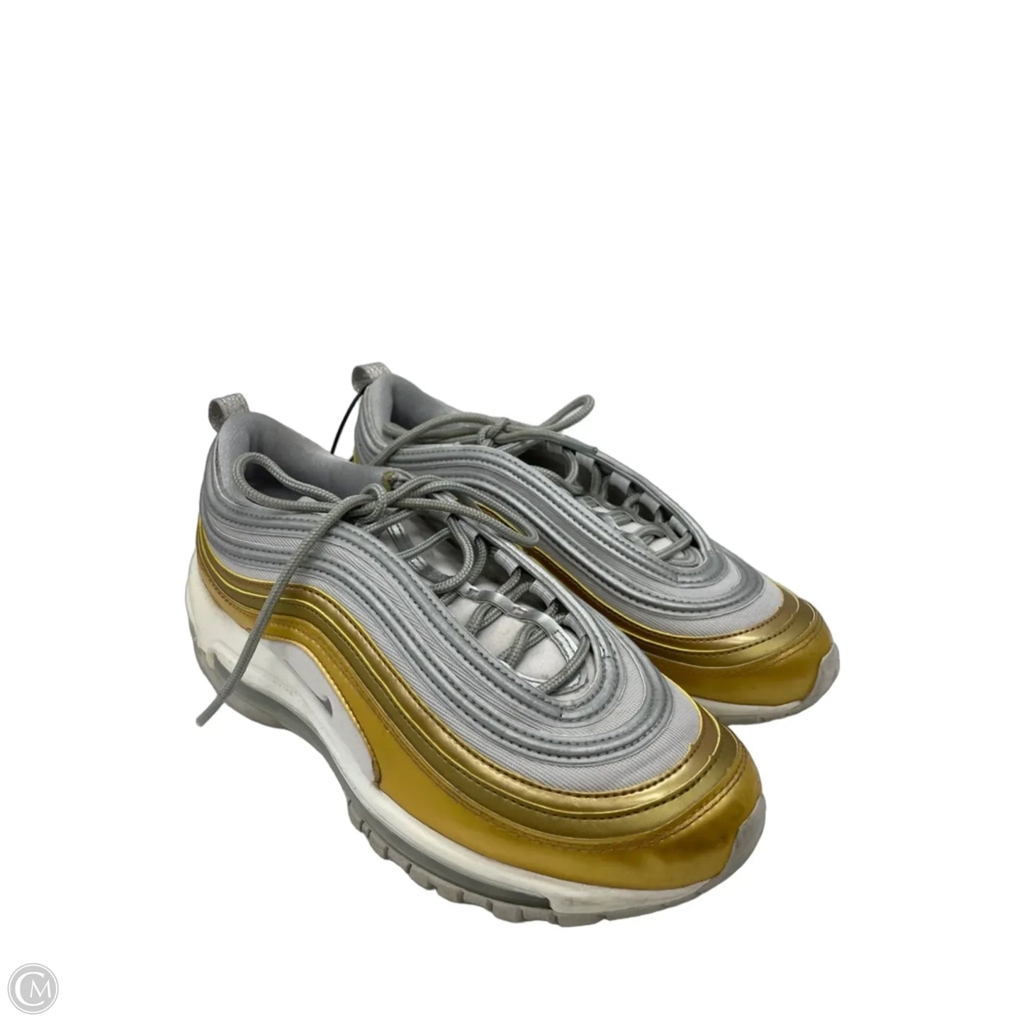 Shoes Sneakers By Nike In Gold & Silver, Size: 8
