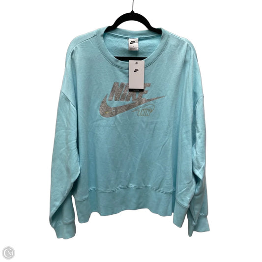 Sweatshirt Collar By Nike Apparel In Aqua, Size: 3x