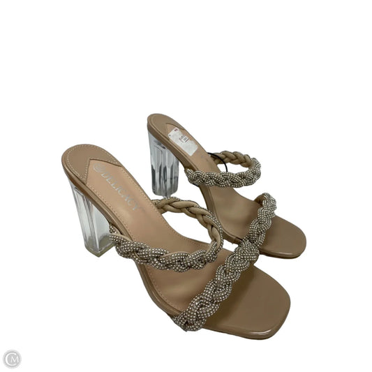 Sandals Heels Block By Clothes Mentor In Tan, Size: 6.5