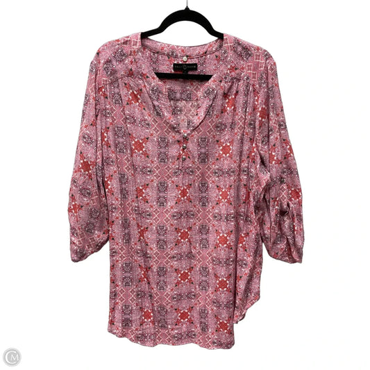 Top Long Sleeve By Fred David In Geometric Pattern, Size: 2x