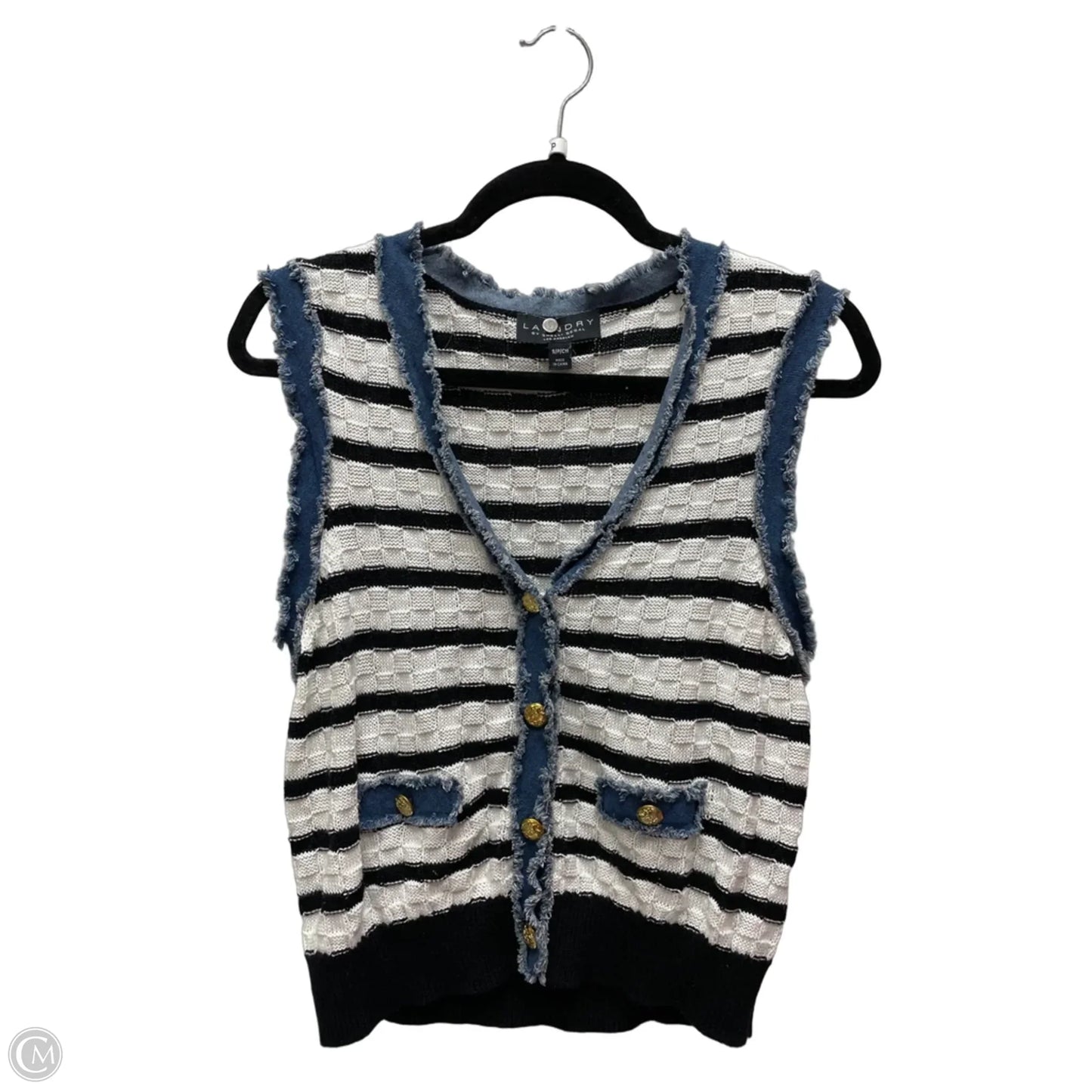 Vest Sweater By Laundry In Striped Pattern, Size: Sp