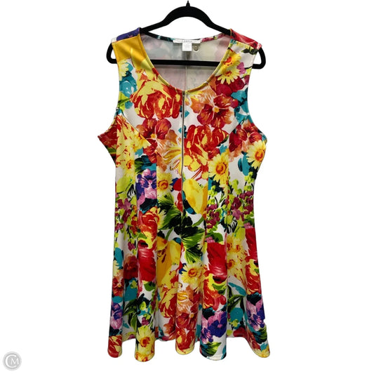 Dress Party Short By Clothes Mentor In Floral Print, Size: Xl