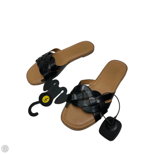 Sandals Flats By Rouge In Black, Size: 7