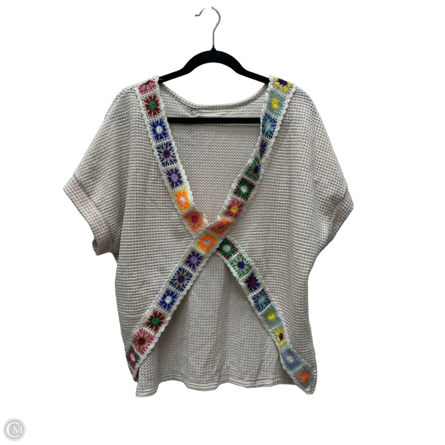 Top Short Sleeve By Shein In Beige, Size: Xl