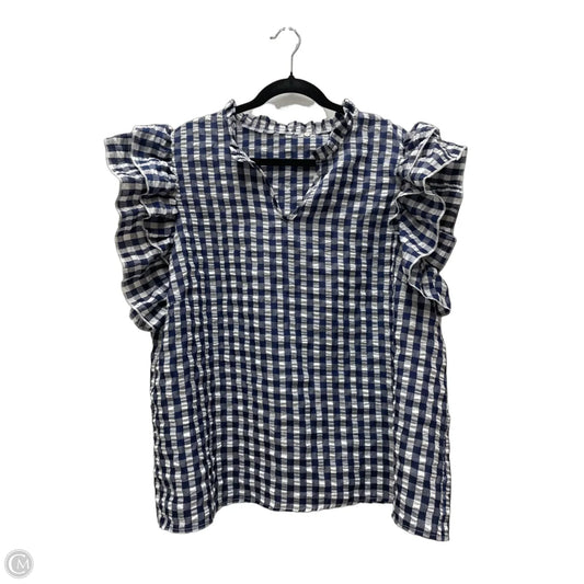 Top Sleeveless By Emery Rose In Checkered Pattern, Size: 3x