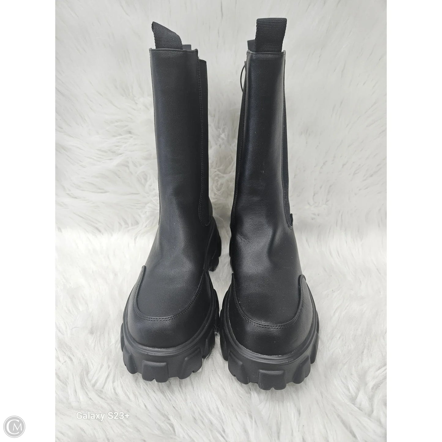 Boots Mid-calf Flats By Cato In Black, Size: 8