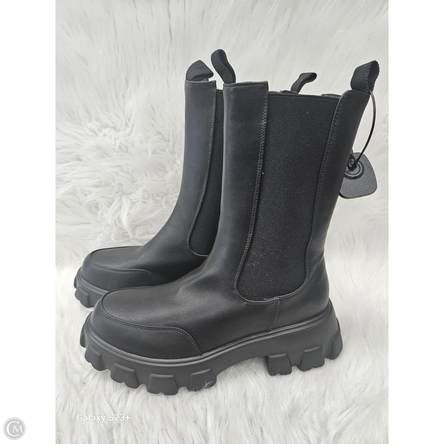 Boots Mid-calf Flats By Cato In Black, Size: 8