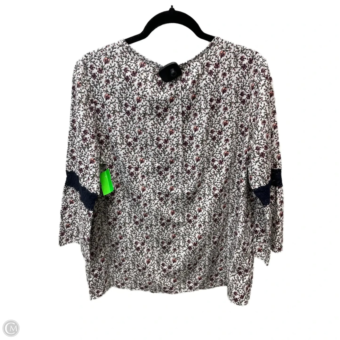 Top 3/4 Sleeve By Tommy Hilfiger In Floral Print, Size: L