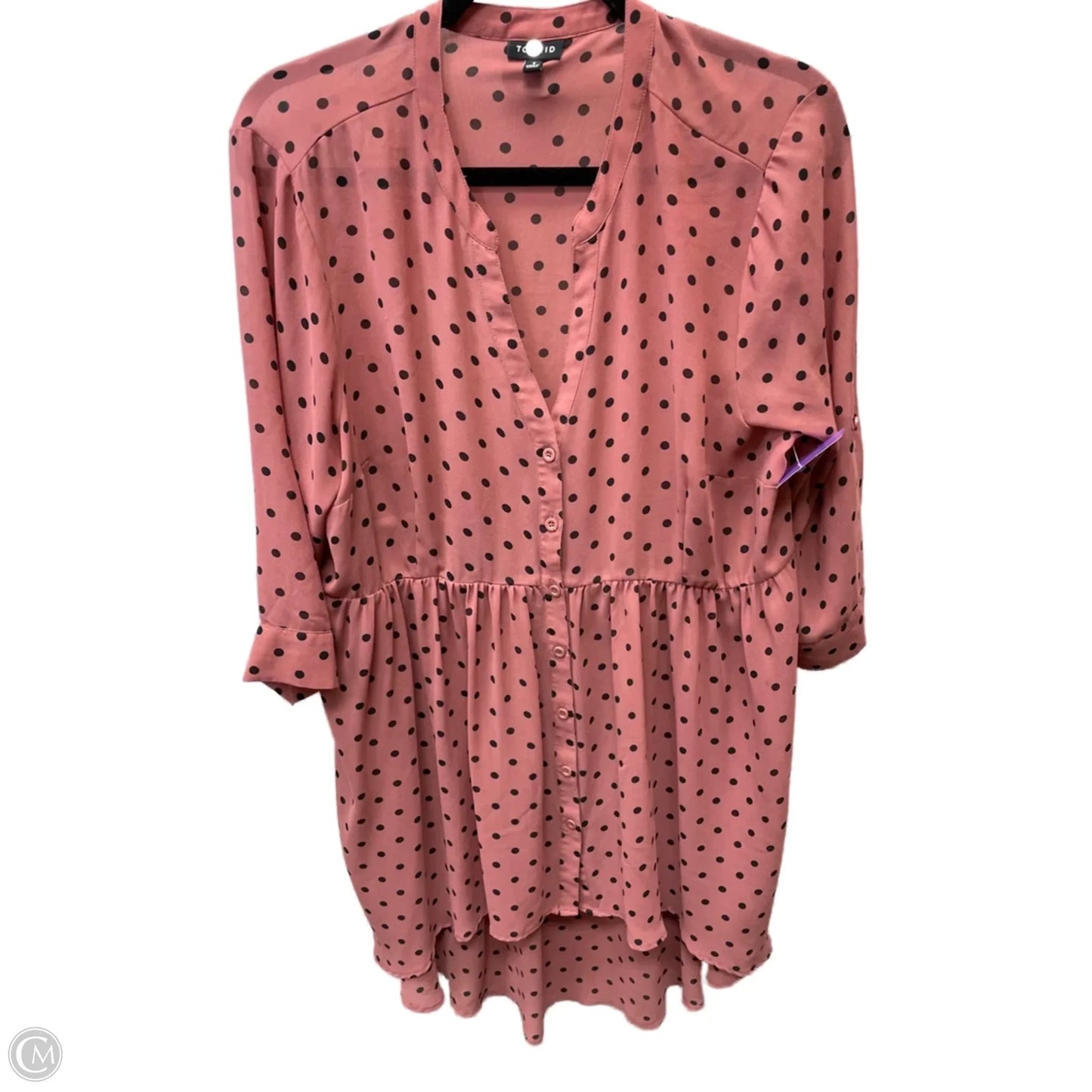 Tunic 3/4 Sleeve By Torrid In Polkadot Pattern, Size: 1x