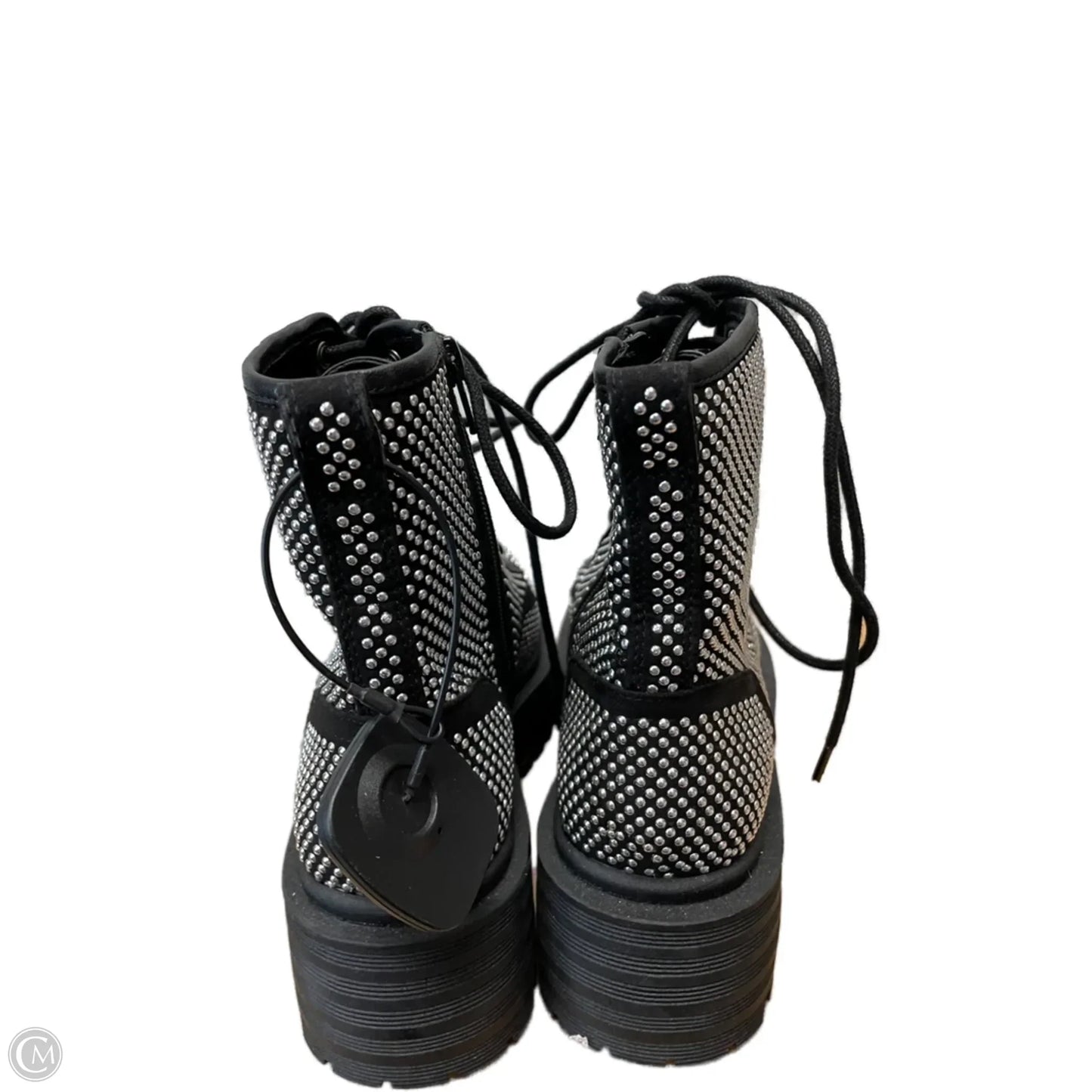 Boots Ankle Flats By Gianni Bini In Black & Silver, Size: 7.5