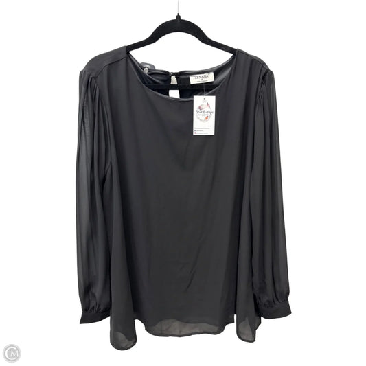 Blouse Long Sleeve By Zenana Outfitters In Black, Size: 2x