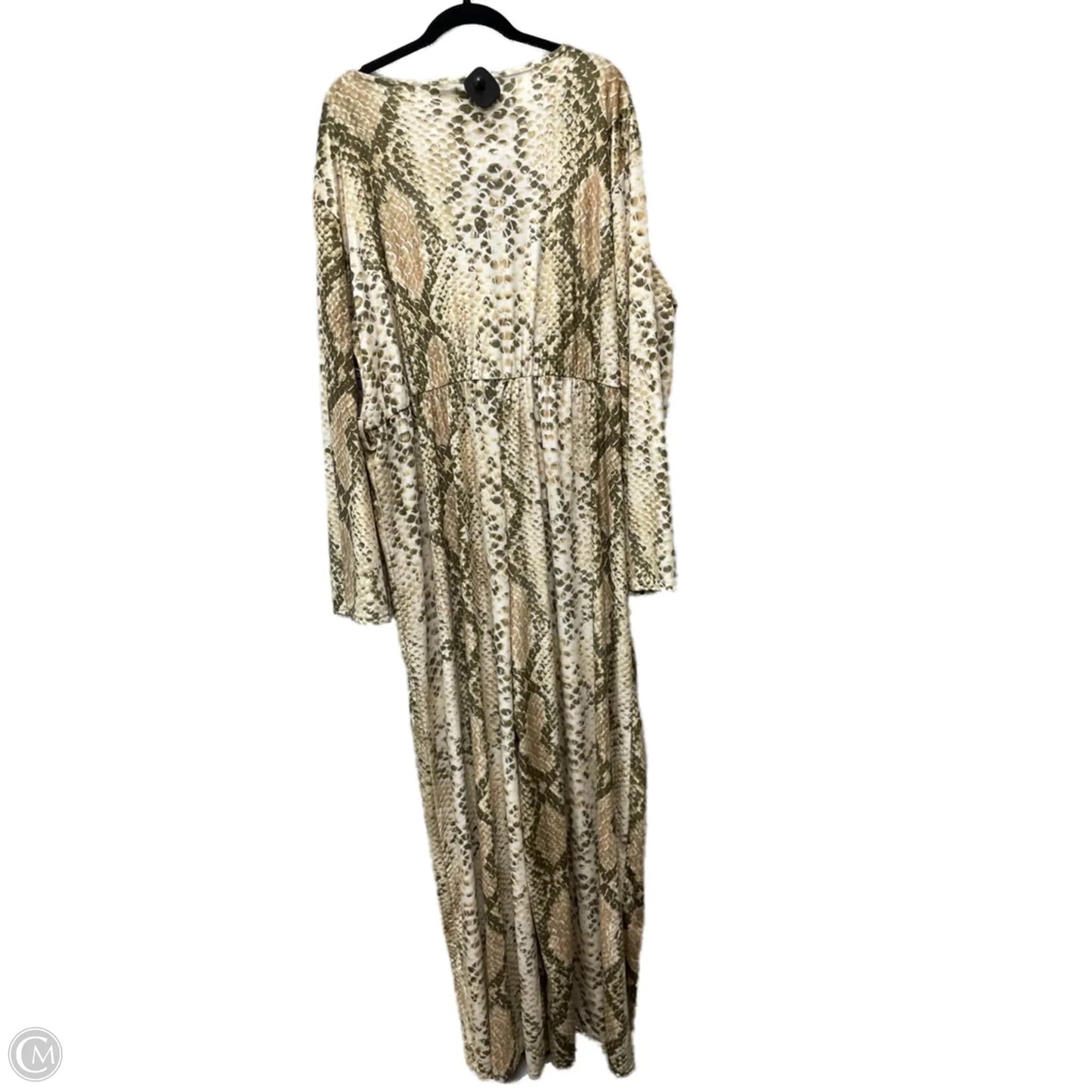 Jumpsuit By Pretty Little Thing In Green & Tan, Size: 3x
