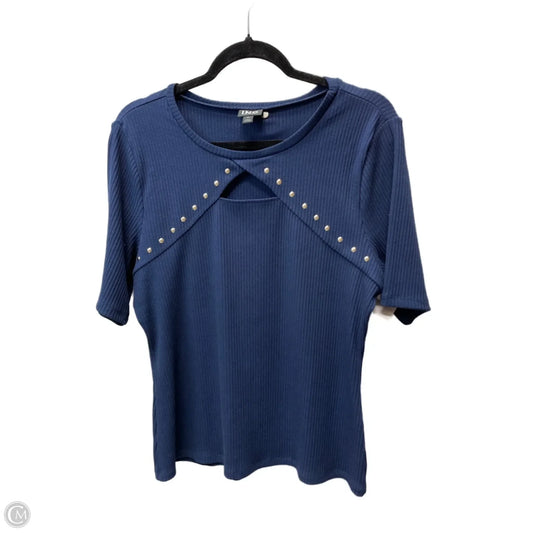 Top Short Sleeve By International Concepts In Navy, Size: Xl