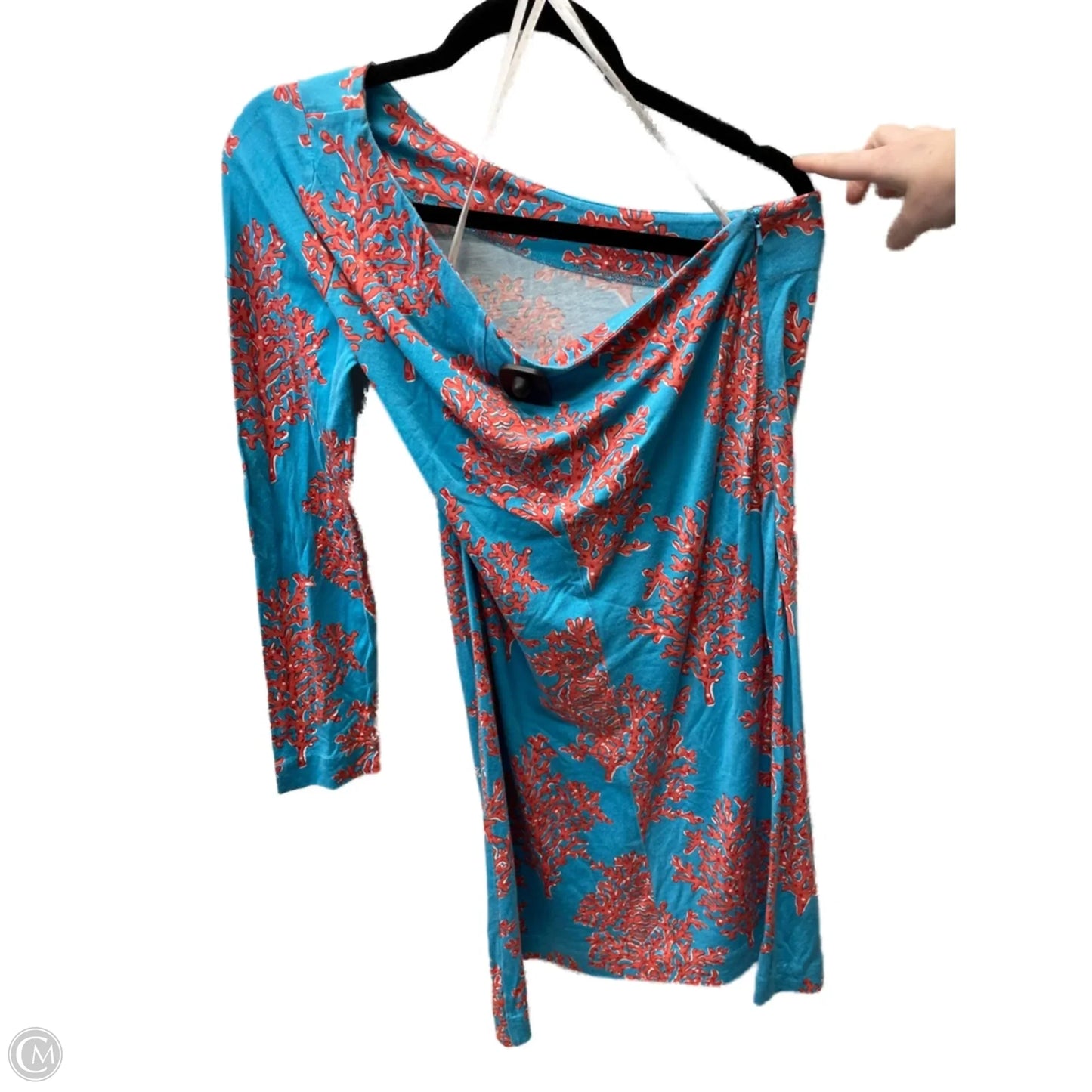 Dress Casual Short By Lilly Pulitzer In Blue & Orange, Size: L