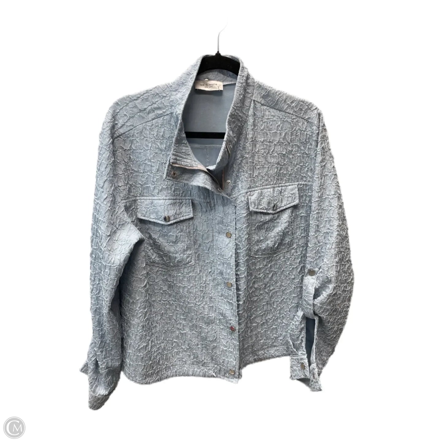 Jacket Shirt By Cmb In Blue, Size: L