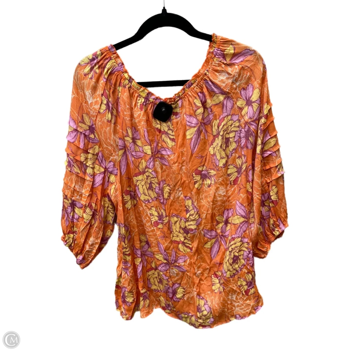 Top 3/4 Sleeve By Unique Spectrum In Floral Print, Size: 2x