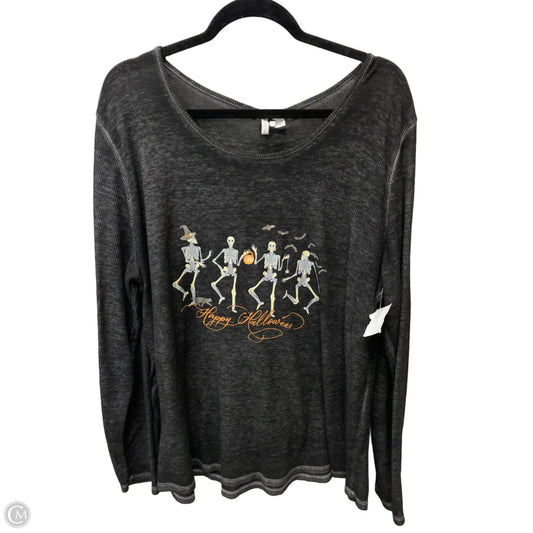 Top Long Sleeve By Cato In Black, Size: 1x