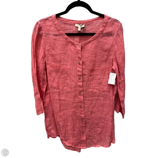 Top 3/4 Sleeve By Eileen Fisher In Pink, Size: S