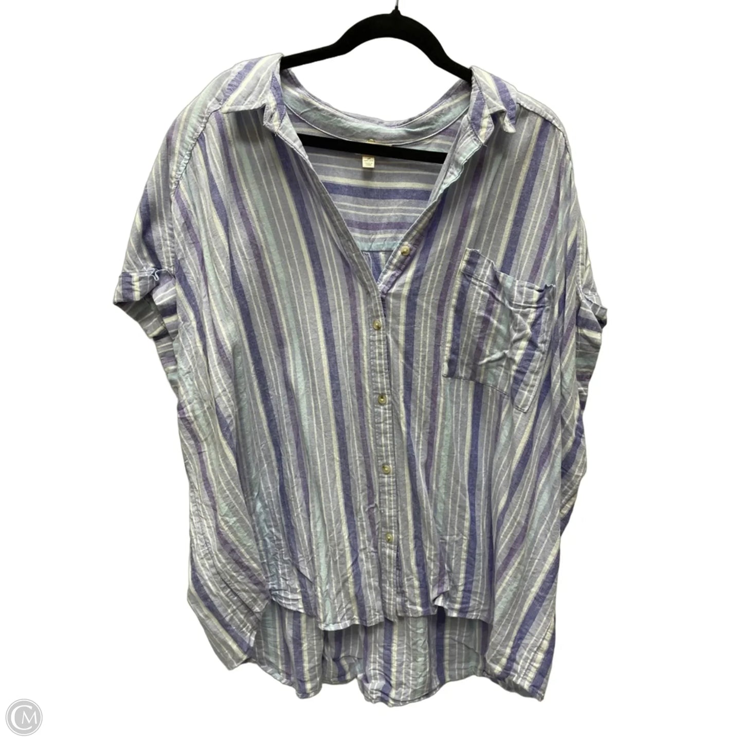 Top Short Sleeve By Terra & Sky In Striped Pattern, Size: 3x