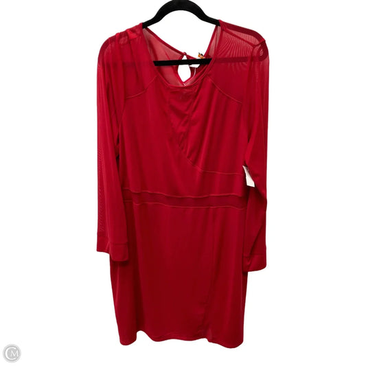 Dress Casual Short By Clothes Mentor In Red, Size: 3x