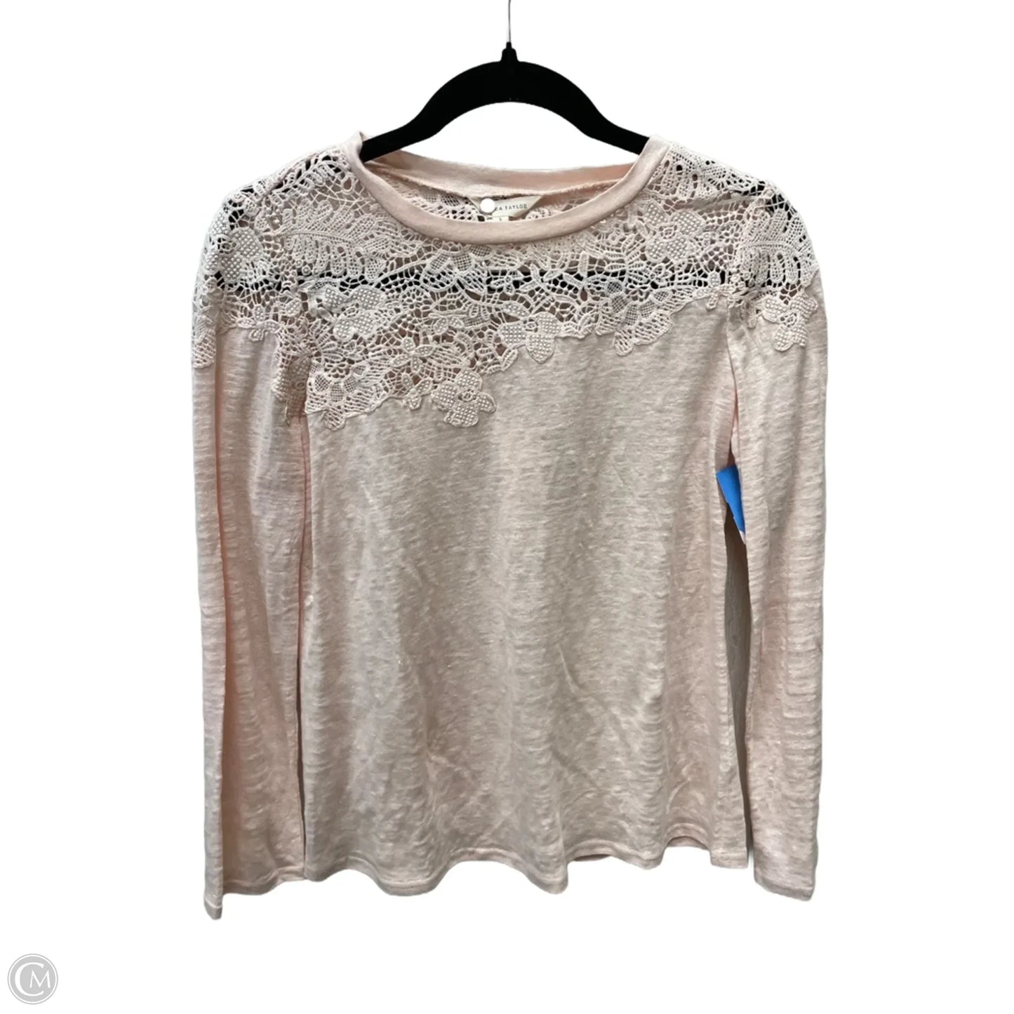 Top Long Sleeve By Rebecca Taylor In Pink, Size: S