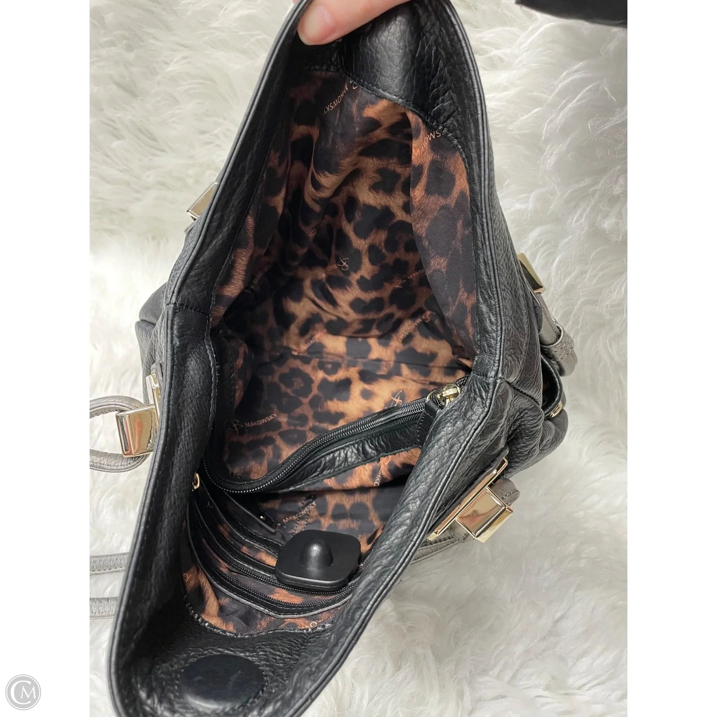 Handbag Leather By B. Makowsky, Size: Medium