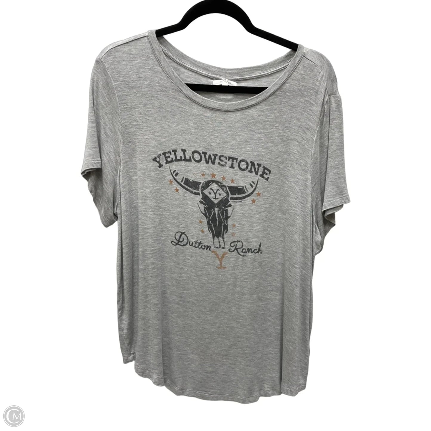 Top Short Sleeve By Maurices In Grey, Size: Xl
