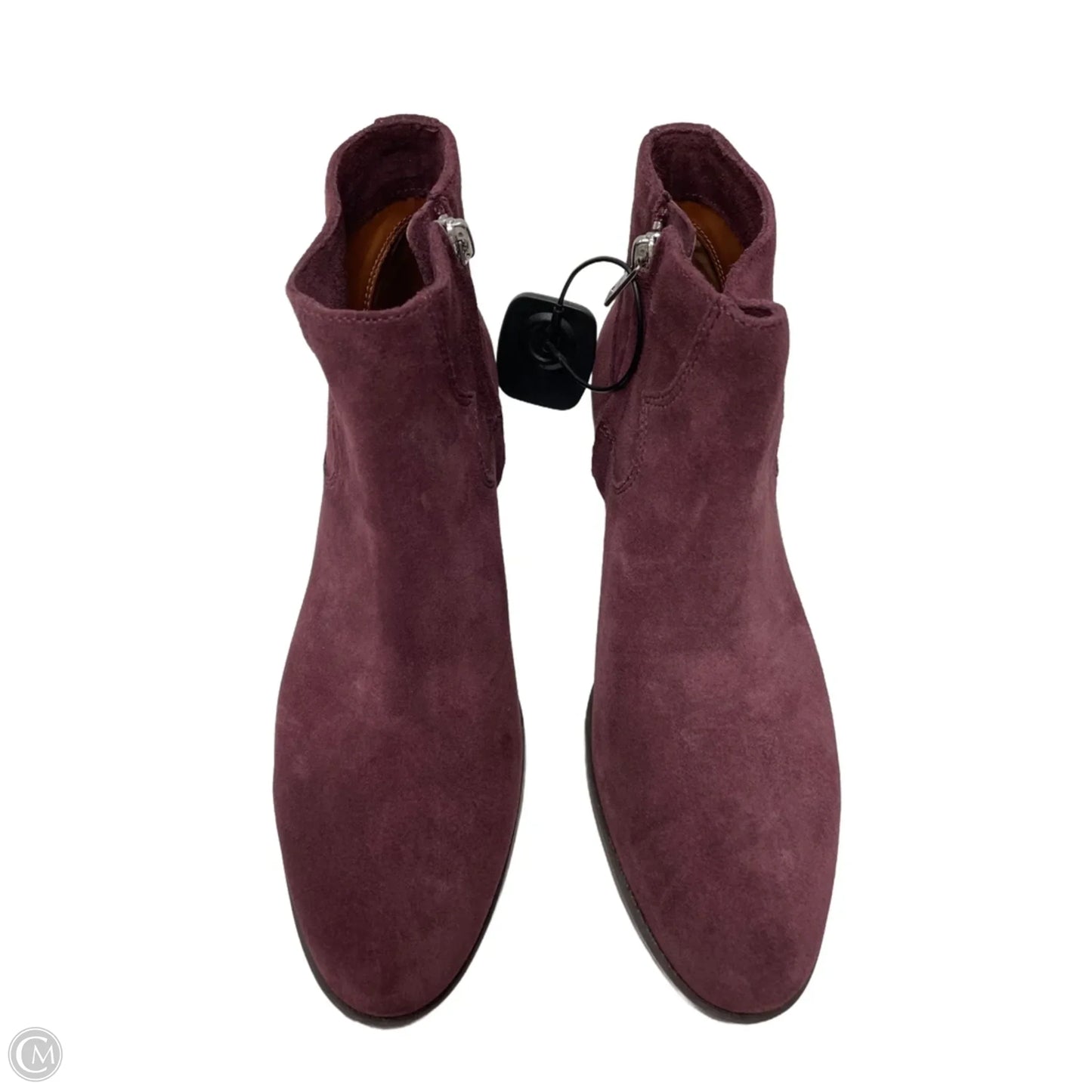 Boots Designer By Coach In Maroon, Size: 7.5
