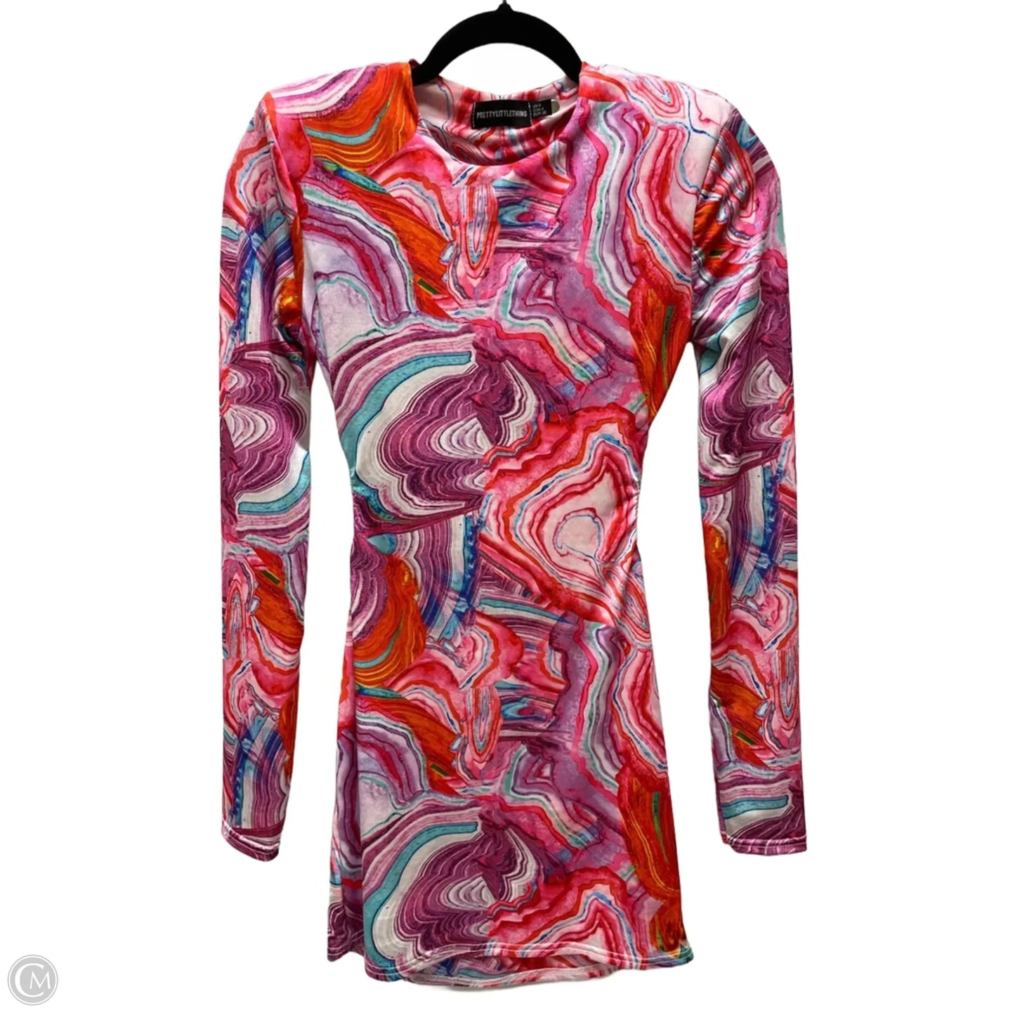 Dress Casual Short By Pretty Little Thing In Tie Dye Print, Size: S