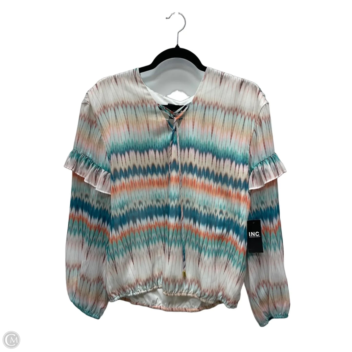 Blouse Long Sleeve By Inc In Brown & Orange, Size: M