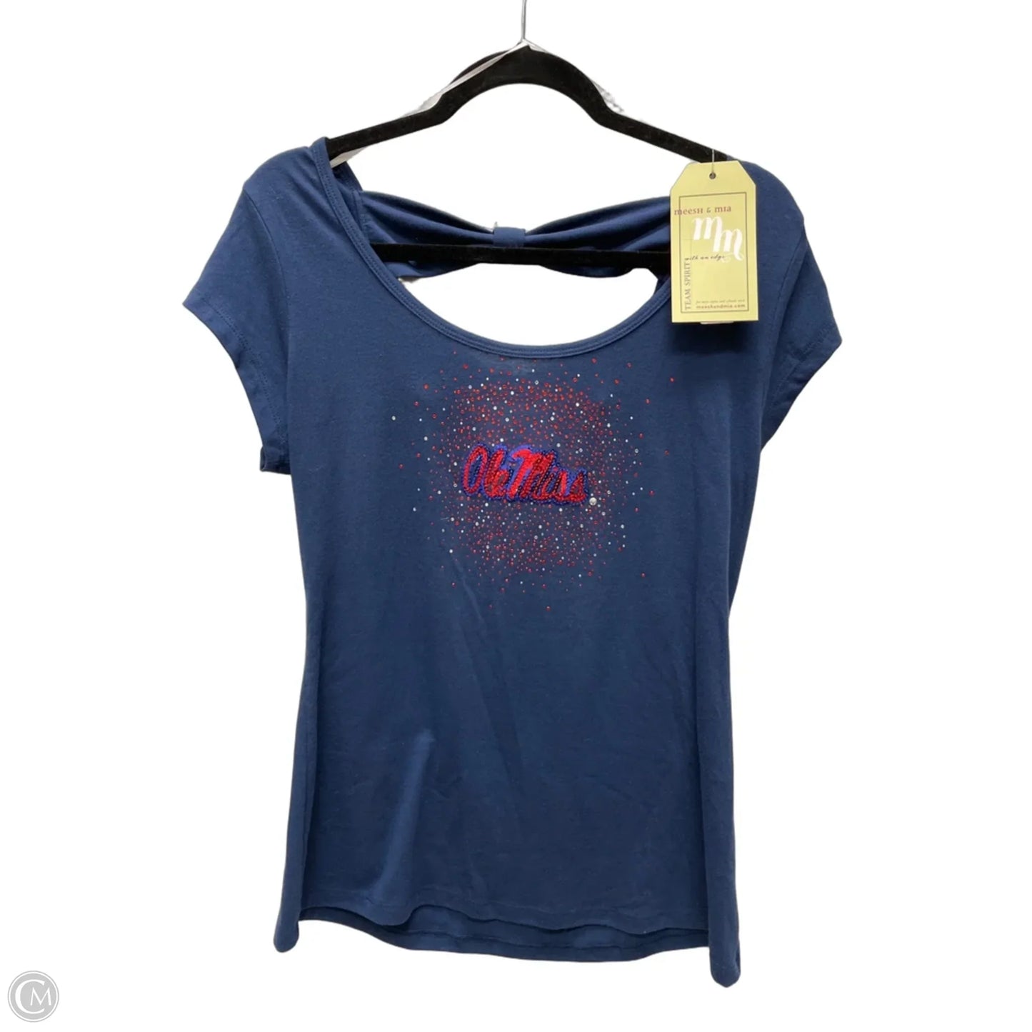 Top Short Sleeve By Clothes Mentor In Navy, Size: L