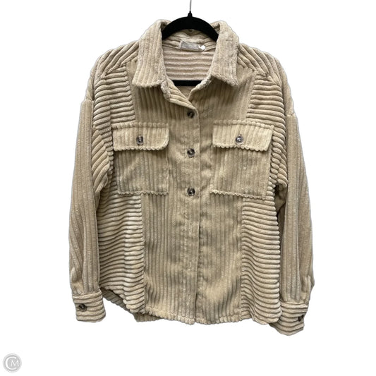 Jacket Shirt By New In In Tan, Size: S
