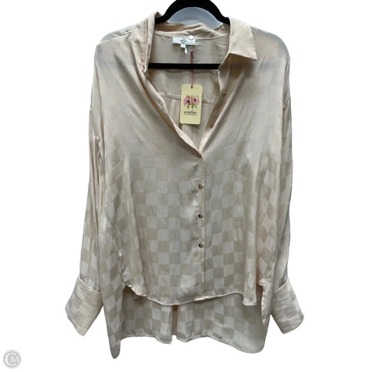 Top Long Sleeve By Entro In Tan, Size: L