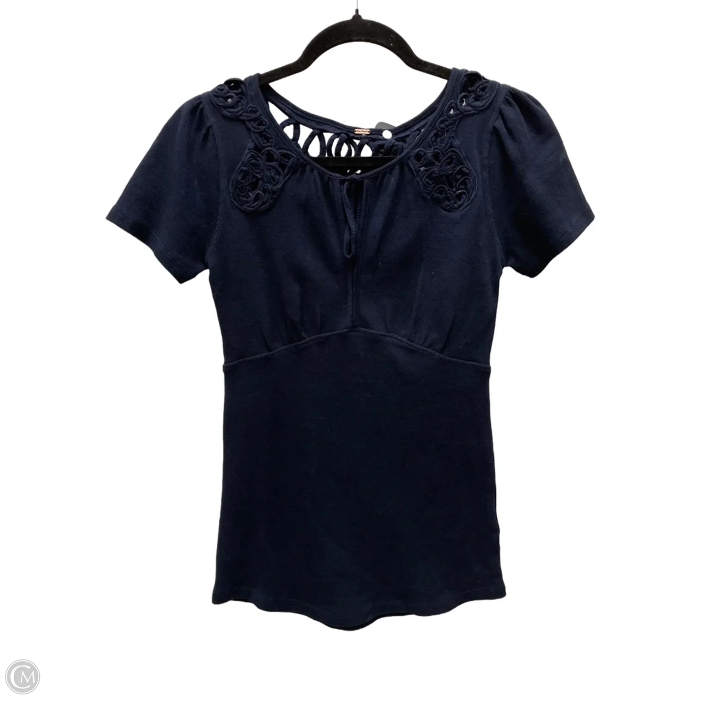 Top Short Sleeve By Free People In Navy, Size: Xs