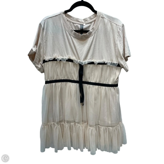 Top Short Sleeve By Anthropologie In Pink, Size: L