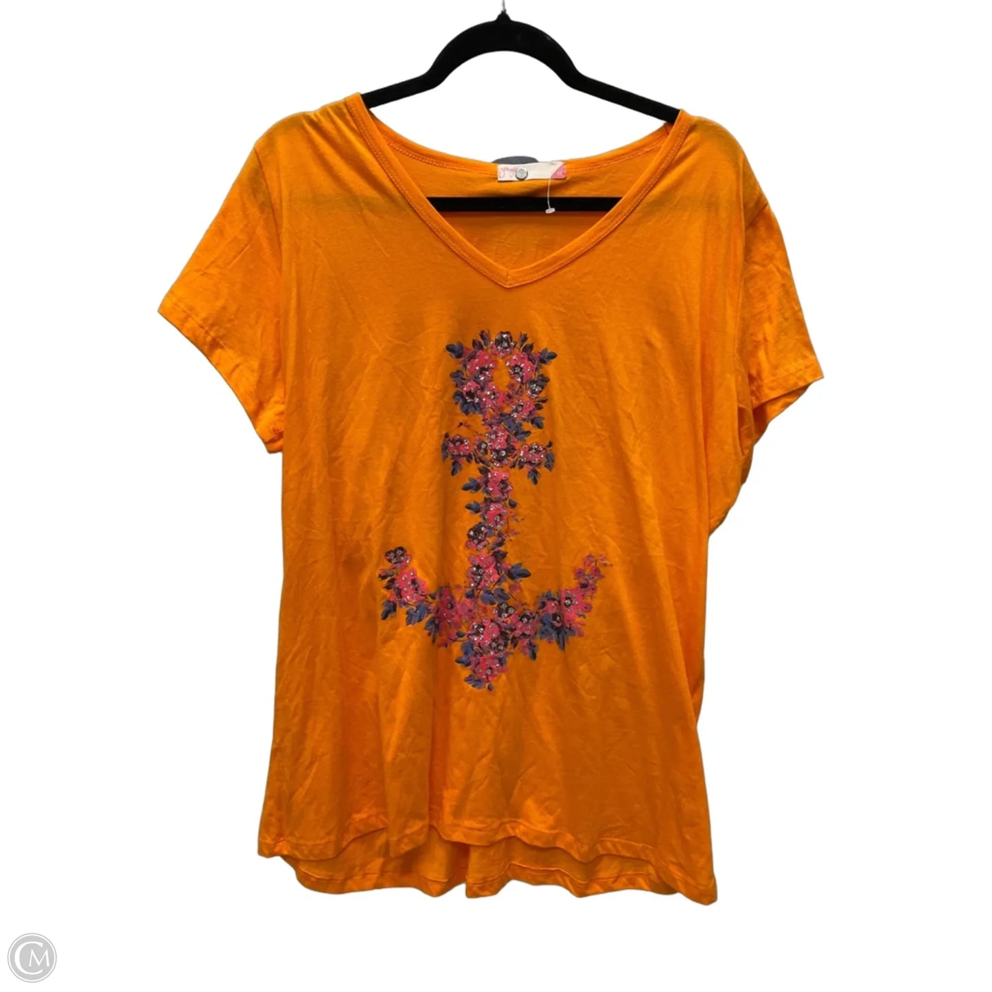 Top Short Sleeve By Grayson In Orange, Size: 3x