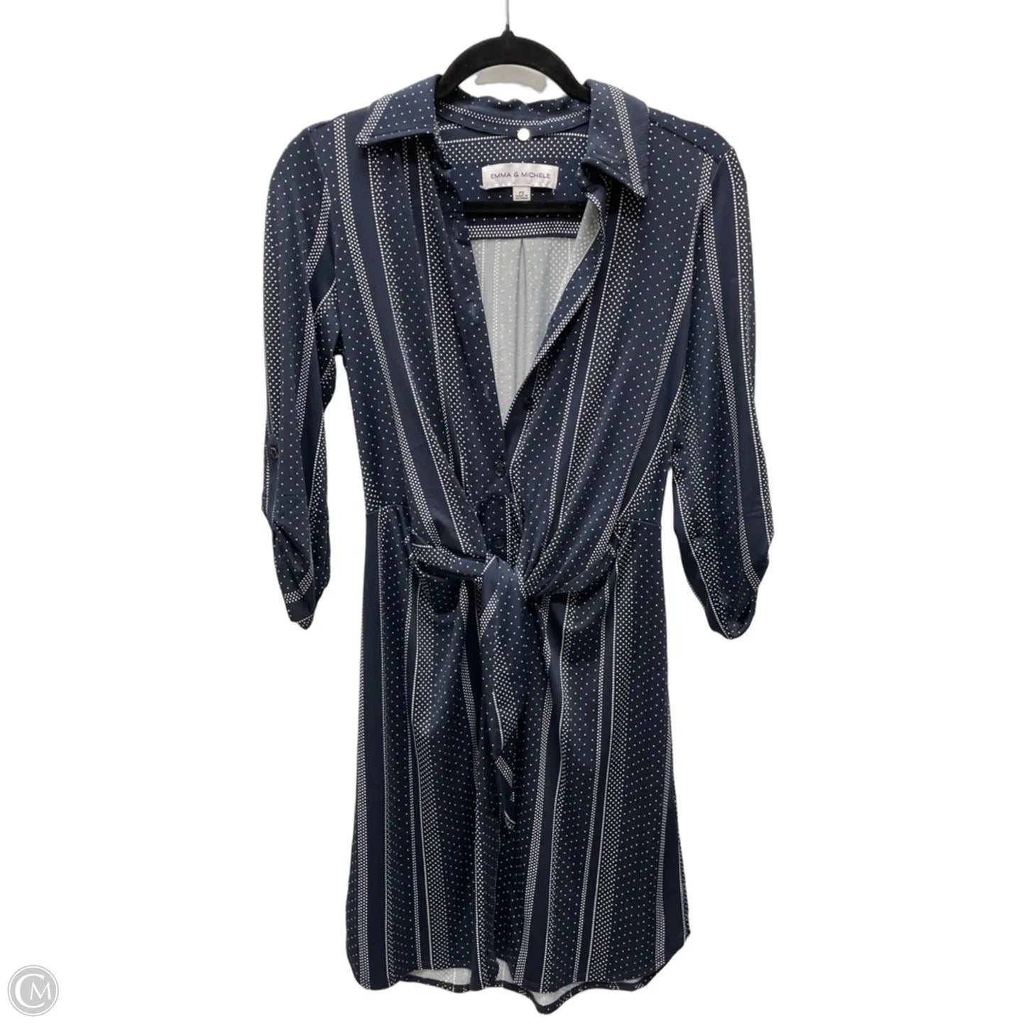 Dress Casual Short By Emma And Michele In Blue & White, Size: Sp