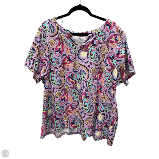 Top Short Sleeve By Kim Rogers In Paisley Print, Size: 3x