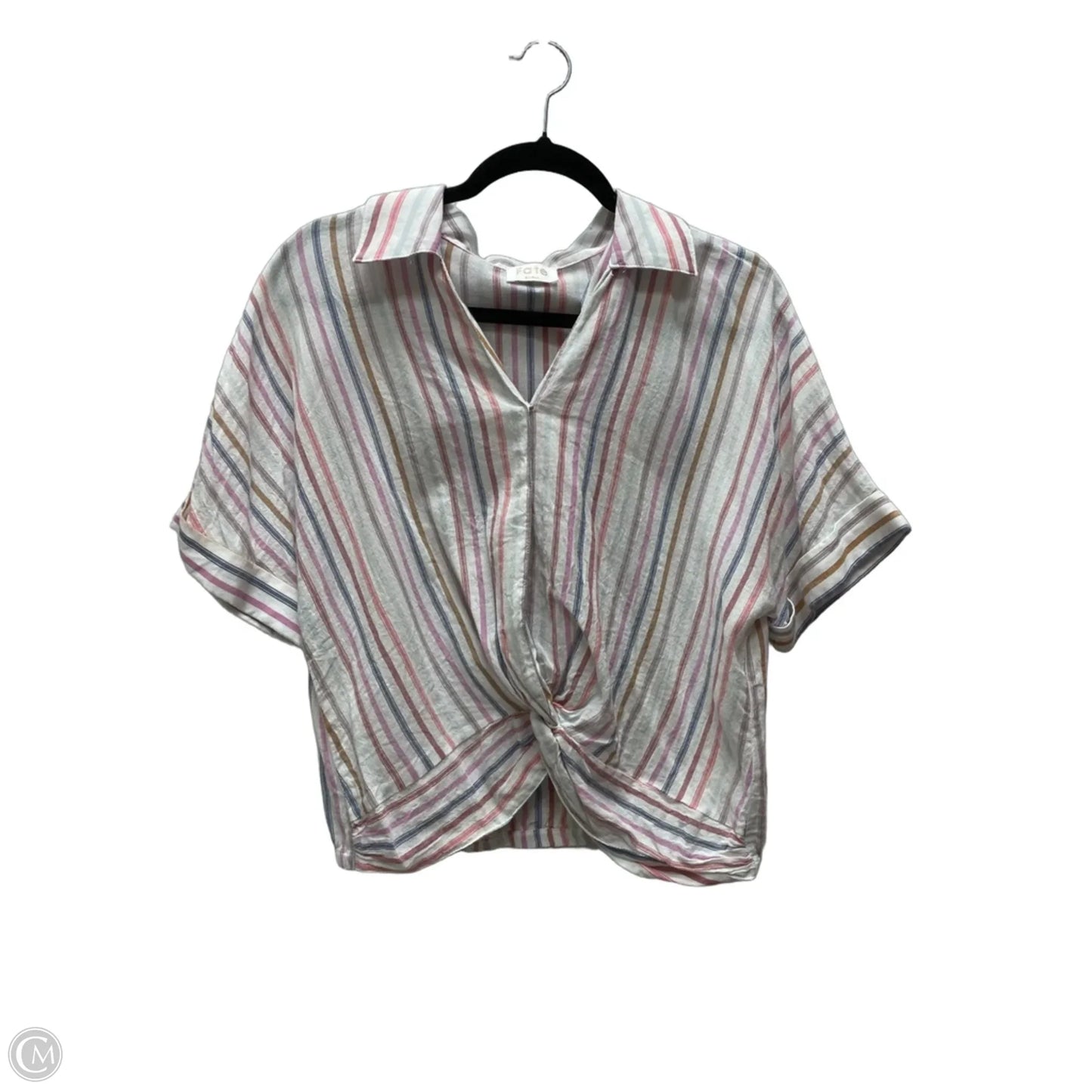 Top Short Sleeve By Fate In Striped Pattern, Size: S