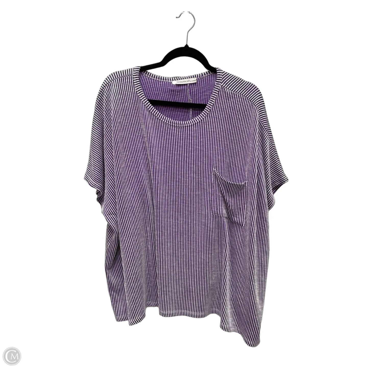 Top Short Sleeve By Zenana In Purple, Size: L