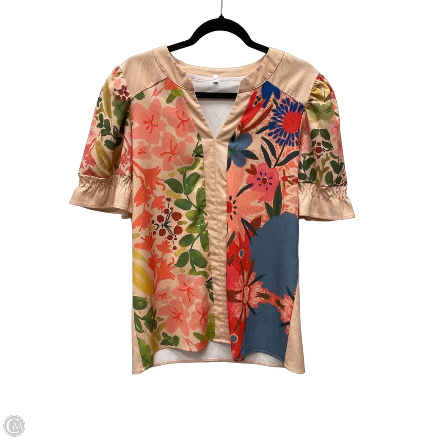 Top Short Sleeve By Clothes Mentor In Floral Print, Size: M