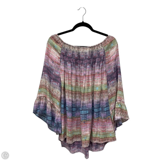 Top 3/4 Sleeve By Zac And Rachel In Pink & Purple, Size: 2x