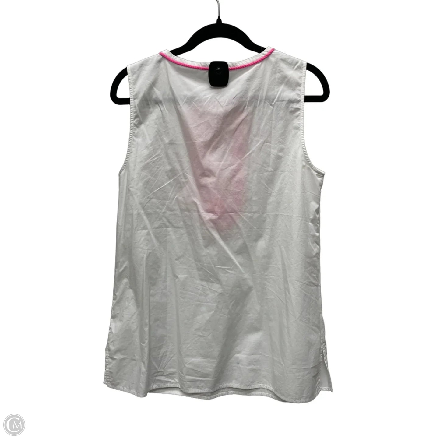 Top Sleeveless By Talbots In Pink & White, Size: M