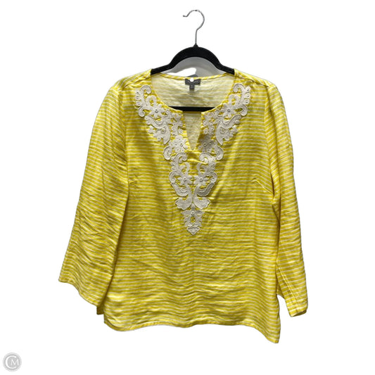 Top Long Sleeve By Talbots In Striped Pattern, Size: M