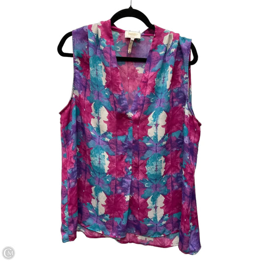 Top Sleeveless By Laundry In Pink & Purple, Size: Xl