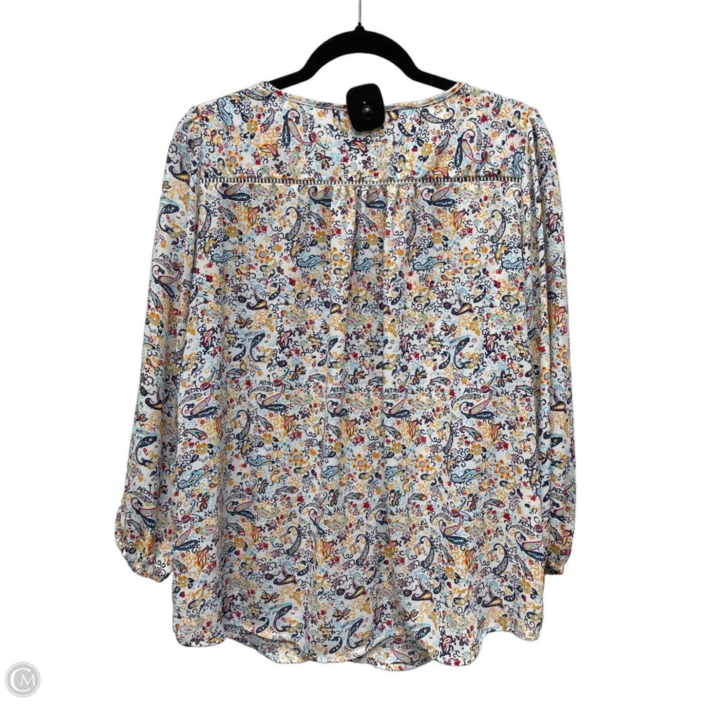Top Long Sleeve By Collective Concepts In Paisley Print, Size: L
