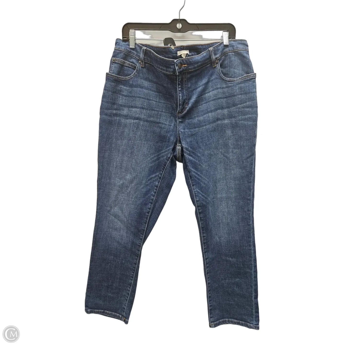 Jeans Straight By Eileen Fisher In Blue Denim, Size: 14