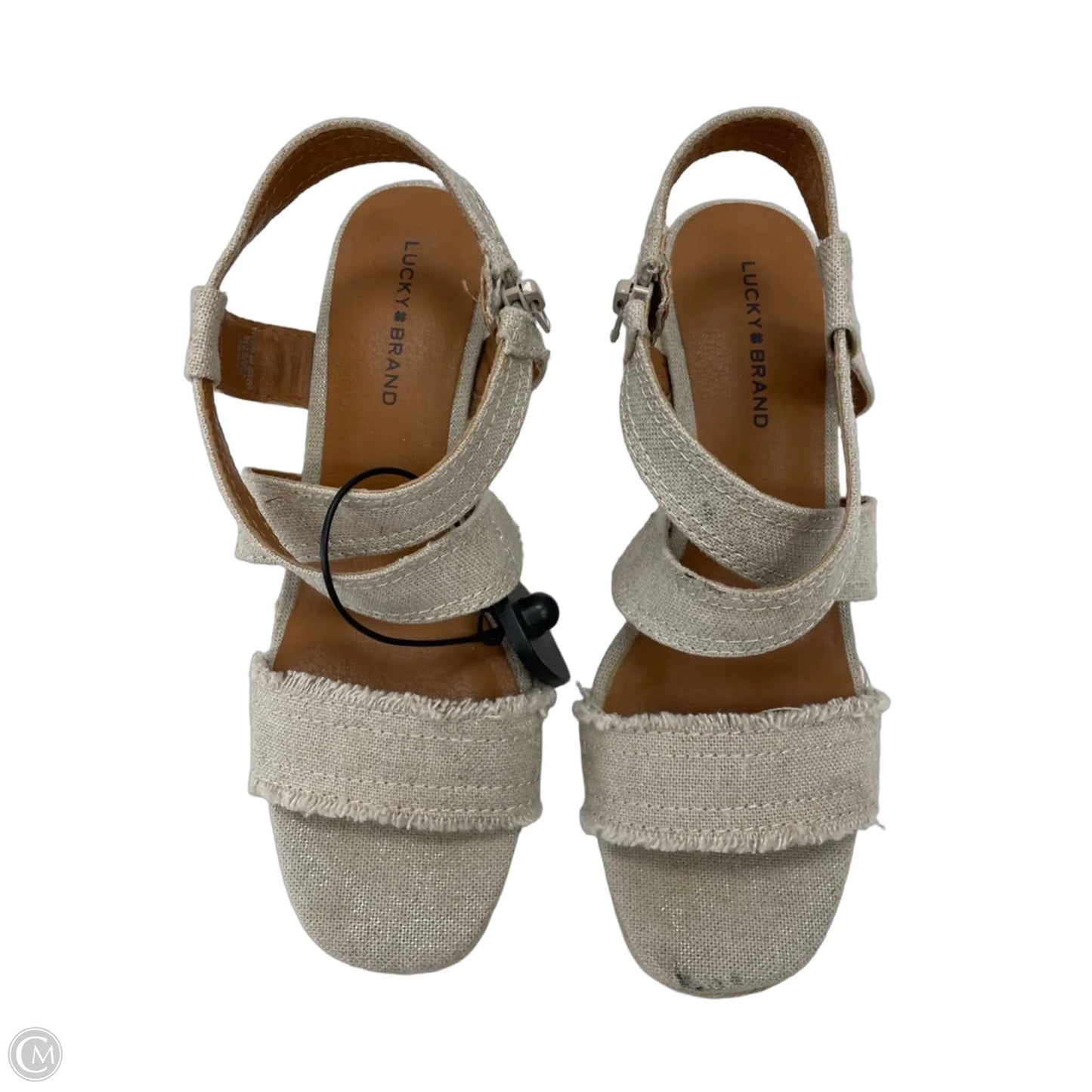 Sandals Heels Wedge By Lucky Brand In Tan, Size: 7