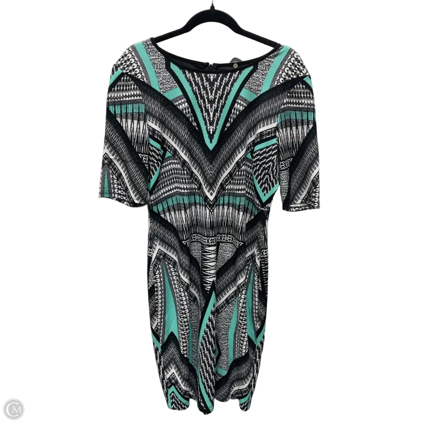 Dress Casual Short By Bisou Bisou In Black & Green, Size: Xl